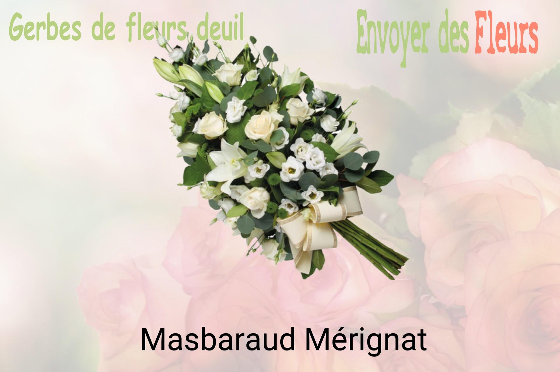 Gerbe de fleurs de deuil livrée à Masbaraud-Mérignat